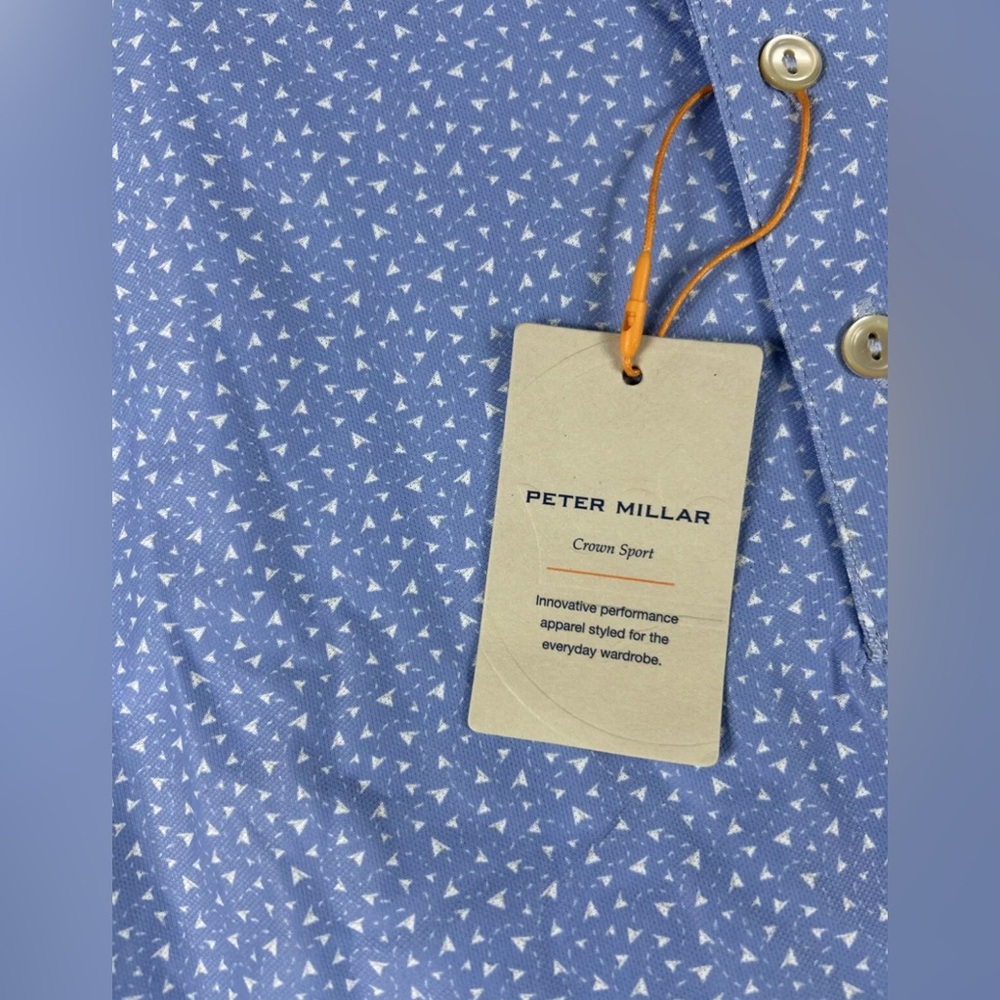 Peter Millar Golf Shirt Polo CS Summer Comfort British Open Logo Print Large - Picture 3 of 7